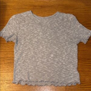 American Eagle Outfitters Heathered Gray Ribbed Tee